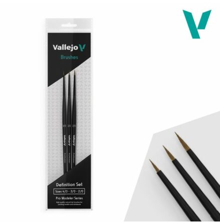 Vallejo Brush definition set natural hair (4/0, 3/0 &amp; 2/0)
