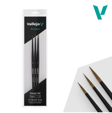 Vallejo Brush design set natural hair (sizes 0, 1, 2)