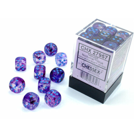 Nebula 12mm d6 Nocturnal/blue Dice Block (36 dice)