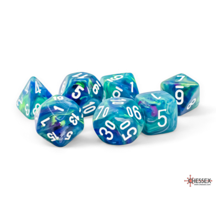 Festive� Mega-hedral� Waterlily�/white 7-Die set