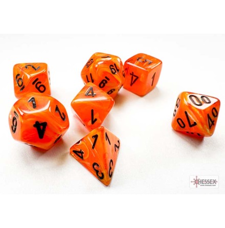 Vortex� Mini-hedral&amp;trade; Orange/black 7-Die Set
