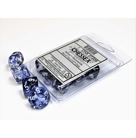 Nebula� Black/white Set of Ten d10s