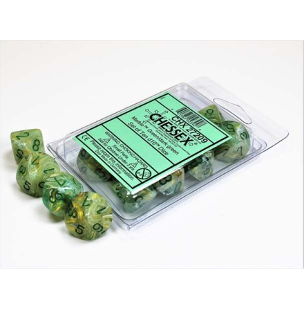 Marble Green/dark green Set of Ten d10s