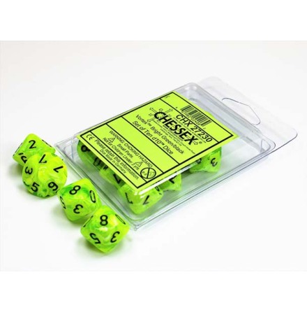 Vortex� Bright Green/black Set of Ten d10s