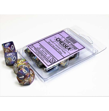 Festive� Carousel&trade;/white Set of Ten d10s