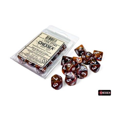 Festive� Symphony&trade;/white Set of Ten d10s