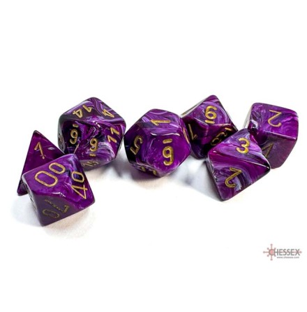 Vortex Purple/gold 7-Die Set