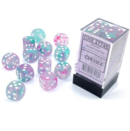 Nebula� 16mm d6 Wisteria/white Luminary&trade; Dice Block� (12 dice)