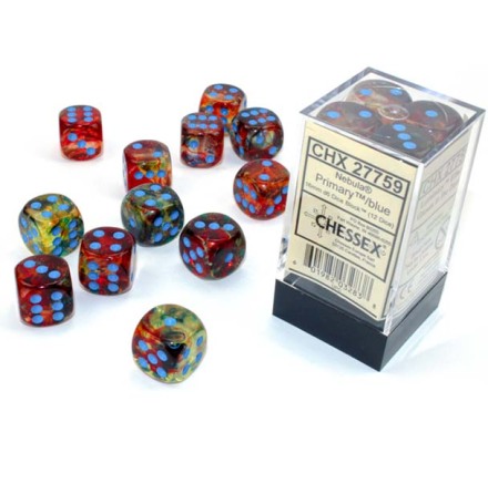 Nebula� 16mm d6 Primary&amp;trade;/blue Luminary� Dice Block� (12 dice)
