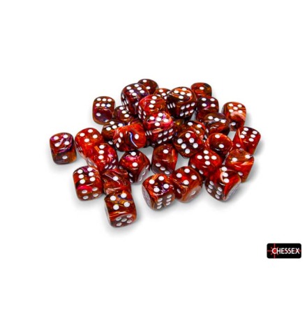 Festive 12mm d6 Symphony/white Dice Block (36 dice)