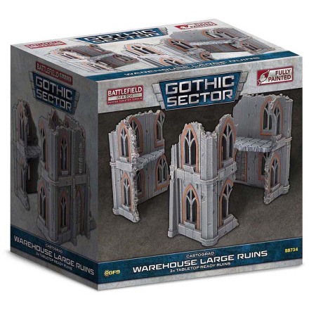 BIAB Gothic Sector: Castograd Warehouse Big Ruins (x3) 32mm scale
