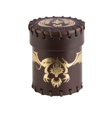 Flying Dragon Brown &amp; golden Leather Dice Cup