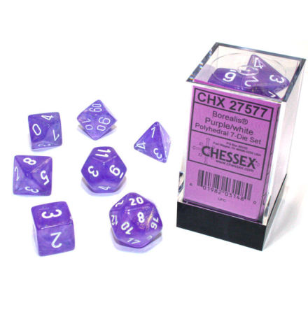 Borealis® Polyhedral Purple/white Luminary 7-Die Set