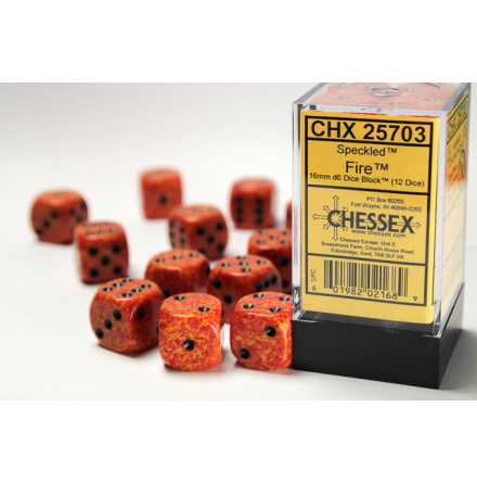 Speckled 16mm d6 with pips Fire™ Dice Block (12 dice)