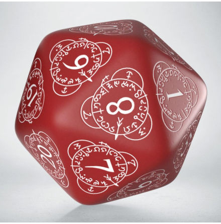 D20 Level Counter Red &amp; white Die (1)
