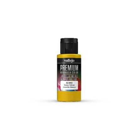 Vallejo Premium Airbrush Color: Basic Yellow (60 ml)