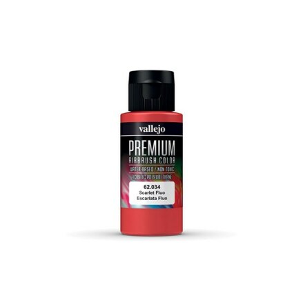 Vallejo Premium Airbrush Color: Scarlet Fluo (60 ml)
