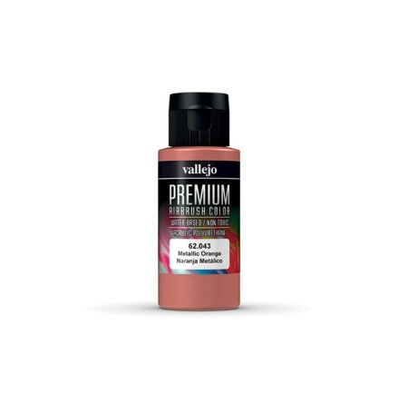 Vallejo Premium Airbrush Color: Metallic Orange (60 ml)