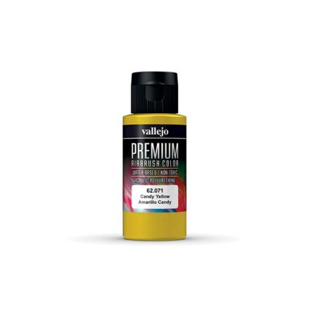 Vallejo Premium Airbrush Color: Candy Yellow (60 ml)