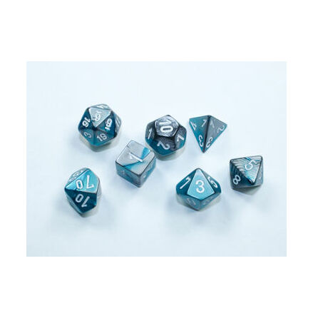 Gemini® Mini-Polyhedral Steel-Teal/white 7-Die Set
