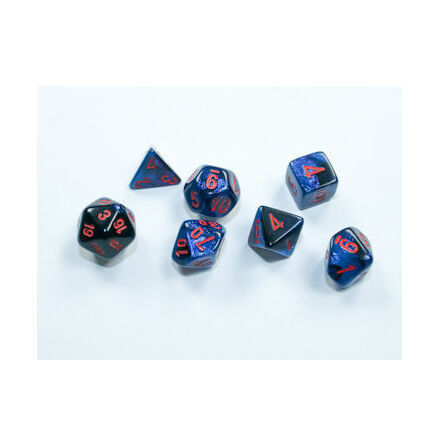Gemini® Mini-Polyhedral Black-Starlight™/red 7-Die Set